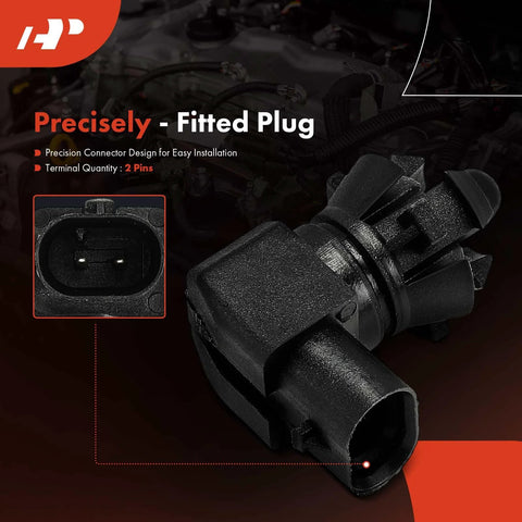A-Premium ambient air temperature sensor with 2-pin plug; black plastic body, close-up view of connector.