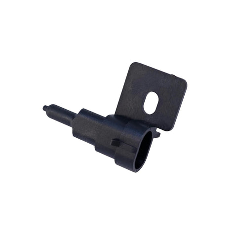 AITKEN ambient air temperature sensor, black plastic automotive part with rectangular mounting plate and oval hole