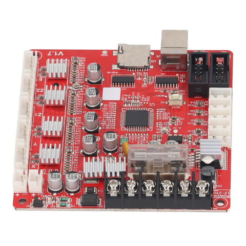 Anet A8 Plus 3D Printer Motherboard Replacement, integrated main board with USB port and connectors, top view
