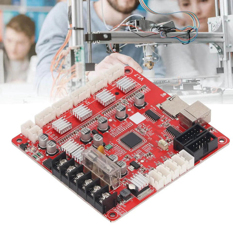 Anet A8 Plus 3D Printer Motherboard Replacement with USB Port for Ramps 1.4, shown installed with complex wiring setup.