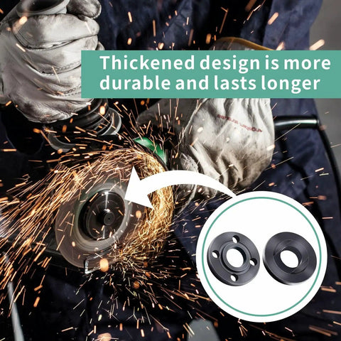 9 Piece Angle Grinder Nut Kit With Wrench Inner And Outer Nuts Flanges For Five Eighths Inch 11 Thread Shafts Compatible With 4.5 Inch And 5 Inch Grinders Includes Storage Case And Essential Replacement Hardware For Dewalt Milwaukee Makita Metabo Bosch