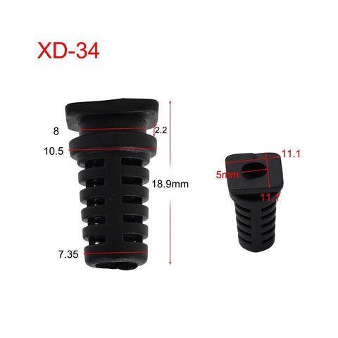 10 Pack Cable Gland Connectors Rubber Strain Relief Cord Boots For 3.5mm 4mm And 5mm Wires Black And White Angled Grinder Cord Protector Spare Parts For Power Tools And Chargers, black boot with dimensions shown