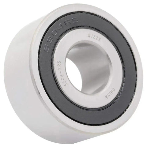 Two Pack Angular Contact Ball Bearings with double rubber seal deliver high speed, precise rotation for machinery and automation