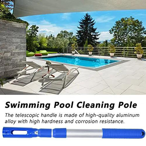 Professional Anodized Aluminum Telescopic Pool Pole 3 Piece Adjustable Expandable with Strong Grip Lock by a swimming pool