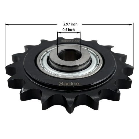 Industrial Grade ANSI 40 Roller Chain Idler Sprocket Type C With Half Inch Bore Seventeen Teeth And Bearing For 40 Chain