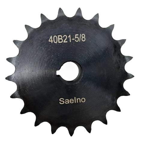 Heavy Duty 40B21 Type B Roller Chain Sprocket ANSI Size 40 For 40 Chain 21 Teeth Five Eighth Inch Bore Hardened 1045 Carbon Steel Antirust
