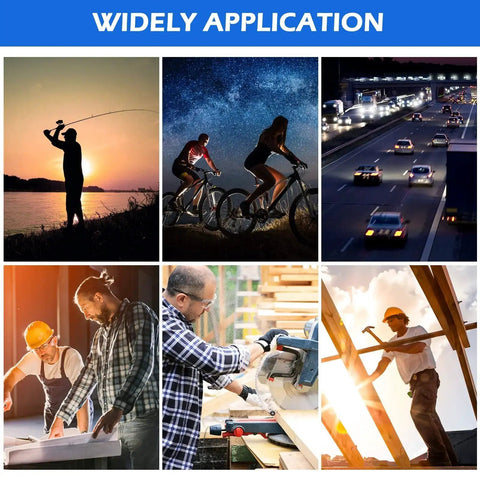 Various applications of 12 Pack ANSI Z87.1 Safety Glasses For Men Women Youth With Anti Scratch Lenses including cycling and woodworking.
