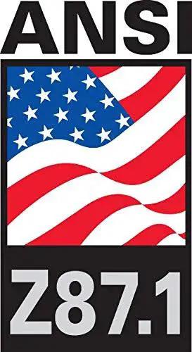 ANSI Z87.1 certification logo with American flag, symbolizes safety standard compliance for BearKat 3 Anti Fog Polycarbonate Safety Glasses.