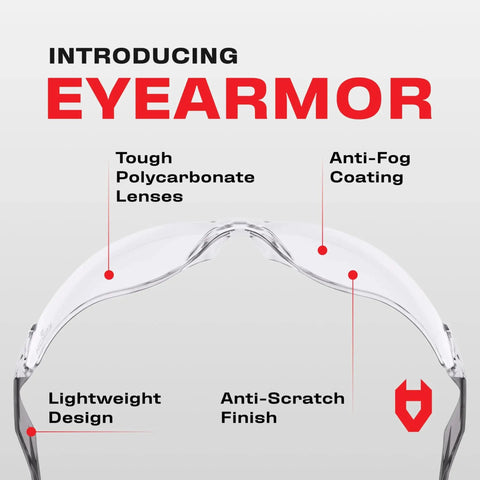 ANSI Z87.1 Safety Glasses With Scratch Resistant Coating Clear UV Protection showing polycarbonate lenses and anti-fog coating