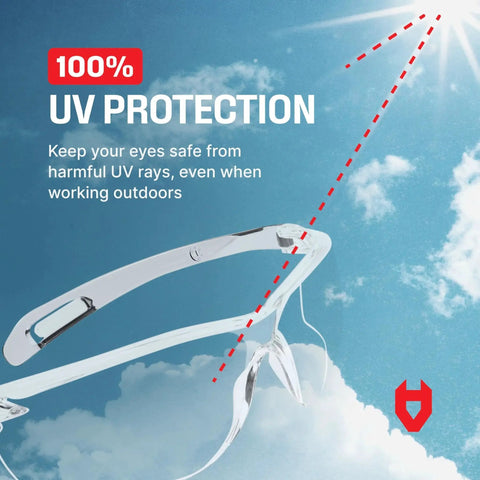 ANSI Z87.1 Safety Glasses With Scratch Resistant Coating Clear UV Protection against sun rays