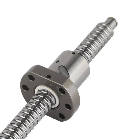Close-up of 39.374 Inch Rolled Anti Backlash Ballscrew With Low Backlash Ball Nut for CNC machines and 3D printers.