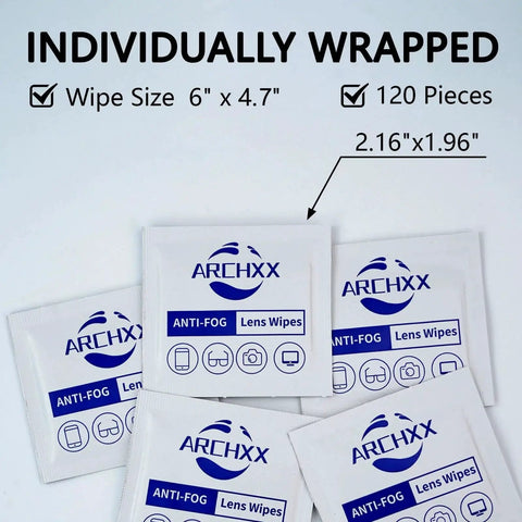 Anti Fog Lens Wipes For Glasses And Sunglasses And Screens 240 Count, individually wrapped packets, 6 x 4.7 inches