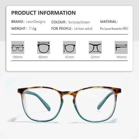Anti Fog Safety Glasses With Blue Light Blocking UV Protection Z87 Glasses, tortoise/green frame, LeonDesigns brand, polycarbonate material
