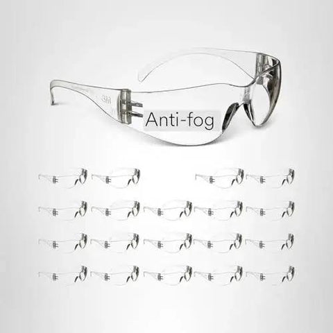 Lightweight Anti Fog Safety Glasses With Wraparound Coverage ANSI Z87 Clear Lens, pack of 20 with anti-fog design.