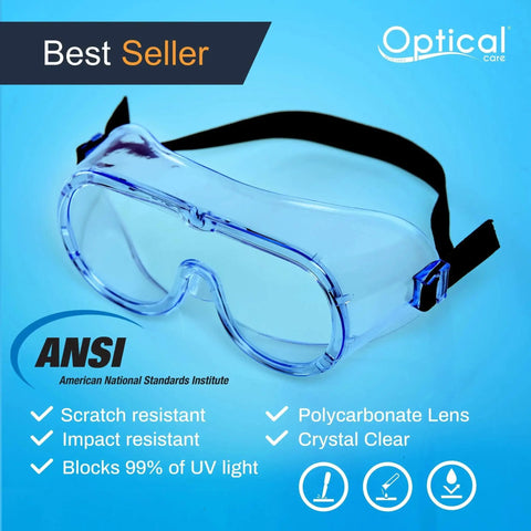 Anti Fog Safety Goggles FDA Registered Fits Over Glasses Lab Scratch Resistant with polycarbonate lens displayed
