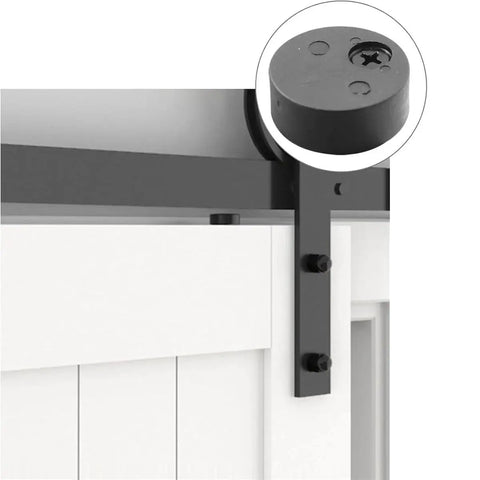 Close-up of 6 Piece Disc Block Sliding Barn Door Hardware Anti Jump Parts Adjustable Stopper Pad for barn door track.