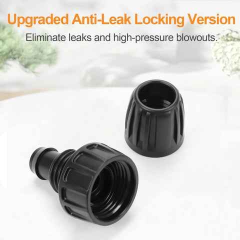 Six Pack Three Quarters Inch Female Pipe Thread To One Half Inch Drip Tubing Adapter For Garden Irrigation FHT To One Half Inch Barbed Drip Line Connector PVC Faucet Adapter Connects Three Quarters Inch Faucet Hose Bibb Easy Install black adapters
