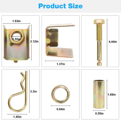 Product size dimensions of Anti Rattle Hitch Pin For 2 Inch Trailer Receiver With Hollow Shank Accessories Five Eighth Inch Pin Hole