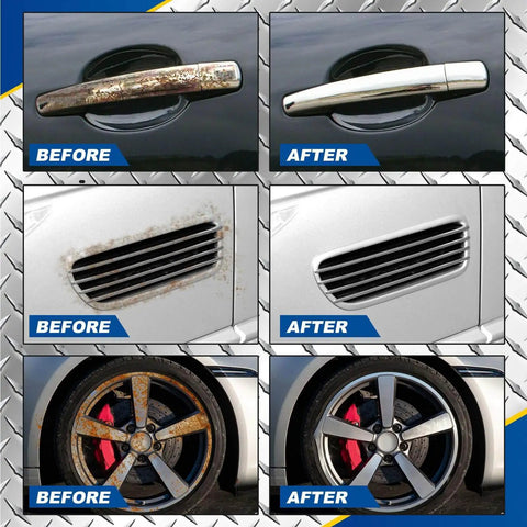 Before and after using Anti Rust Remover And Lubricant Spray Set For Metal Surfaces Three Pack Fast Acting Rust Removal And Long Lasting Lubrication