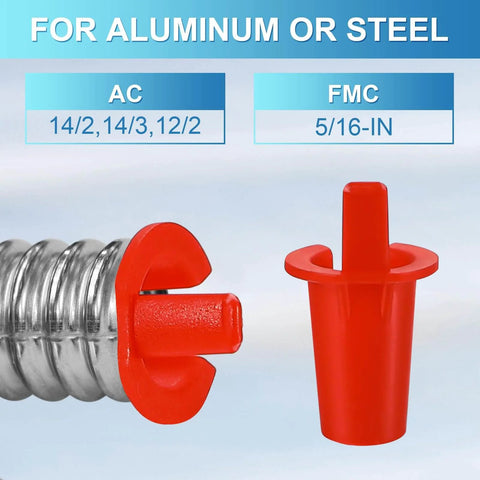 ✝️ 200-pack 5/16 Inch Anti-short Bushing 3/8 Inch Electrical Mc/bx Cable Bushing Red Head Electrical Wire Connectors