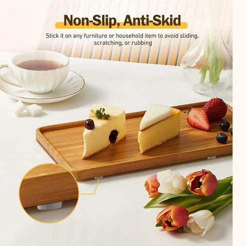 Cheese and fruit on a wooden tray with 192 Piece Self Adhesive Cabinet Door Bumpers For No-Fuss Install attached underneath for stability.