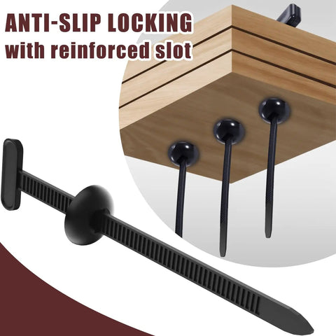 Close-up of anti-slip locking feature on 200 Pack Nylon Universal Cable Ties and Push Pin Rivet Fasteners for Car Repair.