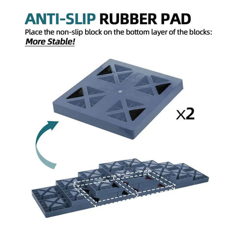 Anti-slip rubber pad for Heavy Duty RV Leveling Blocks For Campers And Trailers With Interlocking Design, 10 pack
