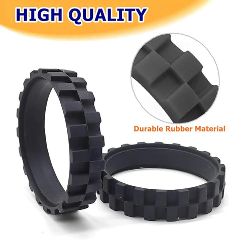 Anti Slip Replacement Tire Set For J7 I7 S9 500 600 700 800 900 E3 E5 Robot Vacuum Cleaners, heavy duty black rubber tires