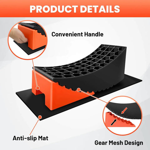 Tire Change Ramp For Trailers And Campers Lifts Up To 6.3 Inches No Jack Needed Anti Slip Ramp With Chocks Carry Bag Dual Axle
