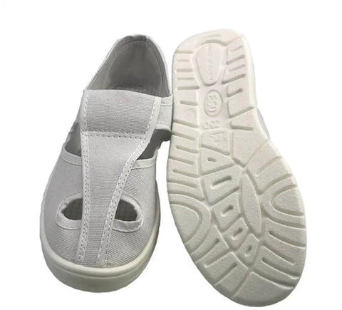 Anti Static Four Hole White Shoe For Cleanroom And Electronics Lab Unisex Footwear Pro Grade Size EU 45 275mm PU Sole
