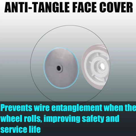 Anti-tangle face cover on 5 Inch Heavy Duty Anti Tangling Caster Wheels Set of 4 with Brakes, showing prevention of wire entanglement