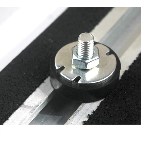 Close-up of Heavy Duty Condenser Pad For Mini Split Air Conditioners And Heat Pumps Universal Outdoor Mount Ground Stand hardware