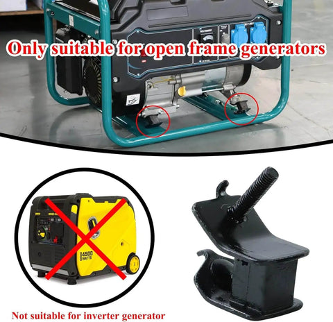 Protect your open-frame generator with this anti vibration rubber mount set shown with generator, not for inverter models.