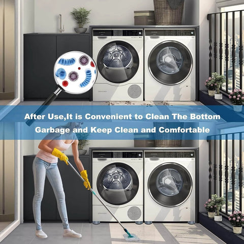 Anti Vibration Pads for Washing Machine and Dryer Set of 4 Universal Support Feet installed, easy cleaning demonstration