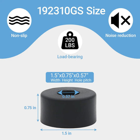 8 Pack Universal Anti Vibration Rubber Feet With Stainless Steel Nuts And Washers, size 1.5x0.75x0.57 inches, load-bearing 200 lbs