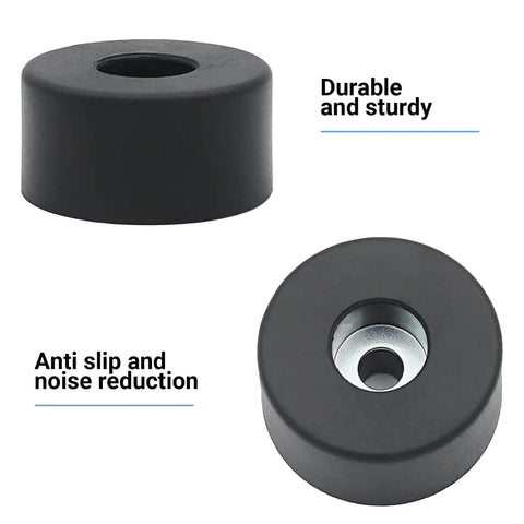 Front view of 8 Pack Universal Anti Vibration Rubber Feet with Stainless Steel Nuts and Washers for air compressors and home use.