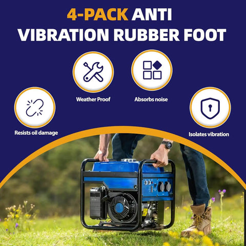 Man carrying generator demonstrating 4-Pack Heavy Duty Anti Vibration Rubber Foot Pads with Screw On Bumpers benefits.