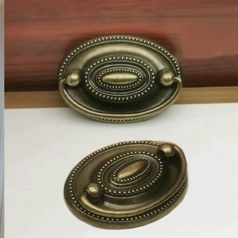 4 Pack Antique Brass Bail Drawer Pulls Oval Drop Swing Handles For Dresser Cabinet Furniture Hardware 81x57mm size