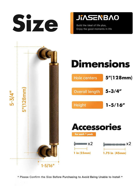 Antique Brass Cabinet Pulls Set Five Inch Center Knurled Vintage Drawer Pulls size and dimensions diagram