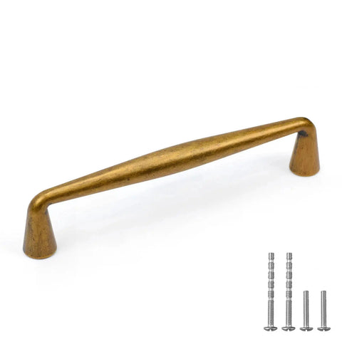 10 Pack Antique Brass Cabinet Pulls Three And Three Quarter Inch Center To Center Spacing Dresser Drawer Handles with screws