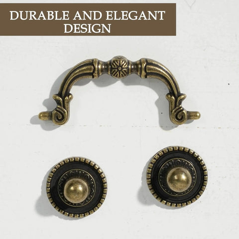 6 Pack Antique Brass Drawer Pulls With 2-1/2 Inch Hole Centers (64mm) And 3.5 Inch Overall Length, includes handles and knobs