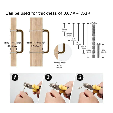 Installation guide for Six Pack Antique Brass Dresser Drawer Pulls Three And Three Quarters Inch Center To Center with screws