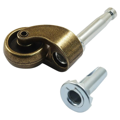 4 Pack 1 Inch Swivel Stem Ball Caster Wheels Zinc Alloy Antique Brass With Socket Mounting For Furniture Desks Tables