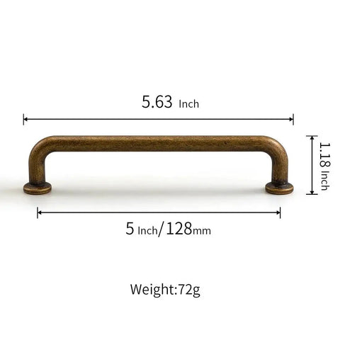 Six Pack Antique Brass Kitchen Cabinet Pulls 5 Inch Center Hole Solid Zinc Alloy Vintage Bronze Dresser Drawer Handle