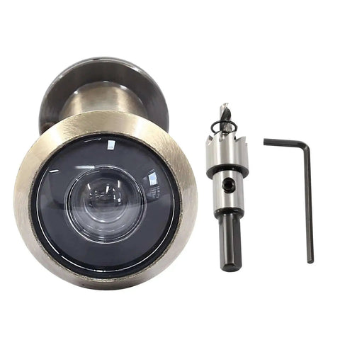 Antique Bronze Door Viewer Peephole With Adjustable Length, Solid Zinc Alloy Body, 16mm Drill Bit, HD Optical Glass Lens