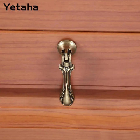 4 Pack Vintage Teardrop Pendant Pulls With Antique Bronze Finish Floral Carving Solid Zinc Alloy Handles For Cabinets Dressers Wardrobes