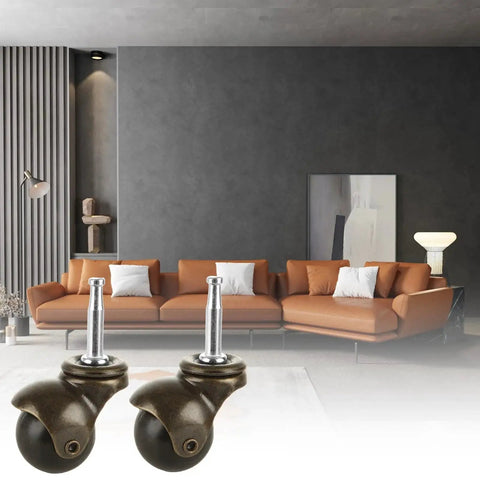 One Point Six Inch Ball Caster Wheels 8 Pack For Furniture Chairs Sofas And Cabinets With Swivel 360 Degree Mounting Stem