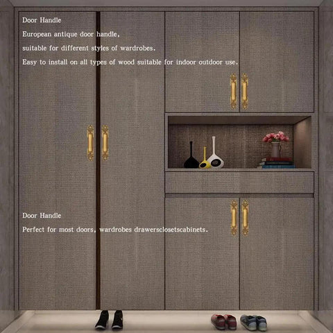 European Style Barn Door Handle Antique Metal Door Pull Handle on wardrobe, high quality alloy, 4 pack, easy to install, vintage look