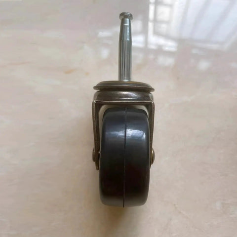 Front view of Antique Style Furniture Casters Set Of 4, 1-1/2 Inch Wheels, 5/16 Inch Axle, 8 x 38mm Quiet Polyurethane Caster.