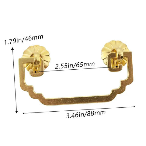 Two Piece Vintage Square Bail Cabinet Pull Hardware Set For Jewelry Box And Furniture Zinc Alloy Antique Finish